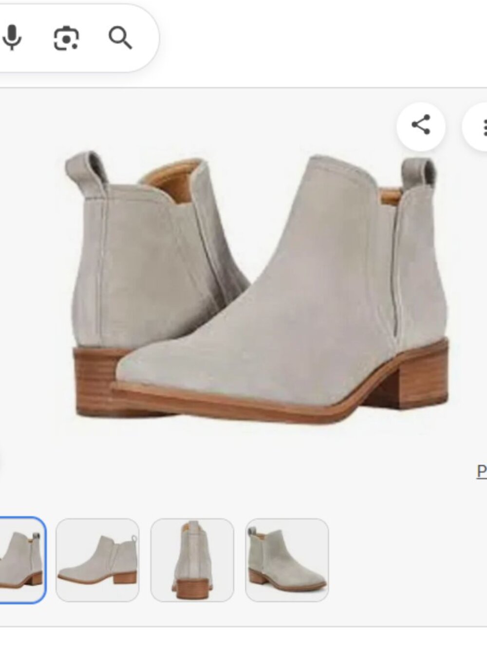 Lucky Brand suede Pogan bootie, gray/beige, size 8